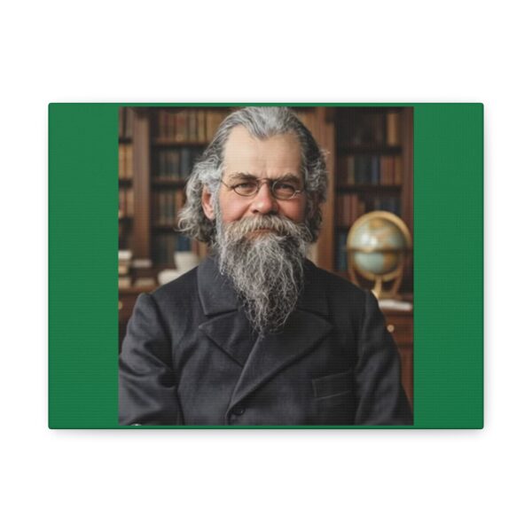 Vintage Scholar Portrait Canvas Wall Art – Bearded Professor Library Photo Print
