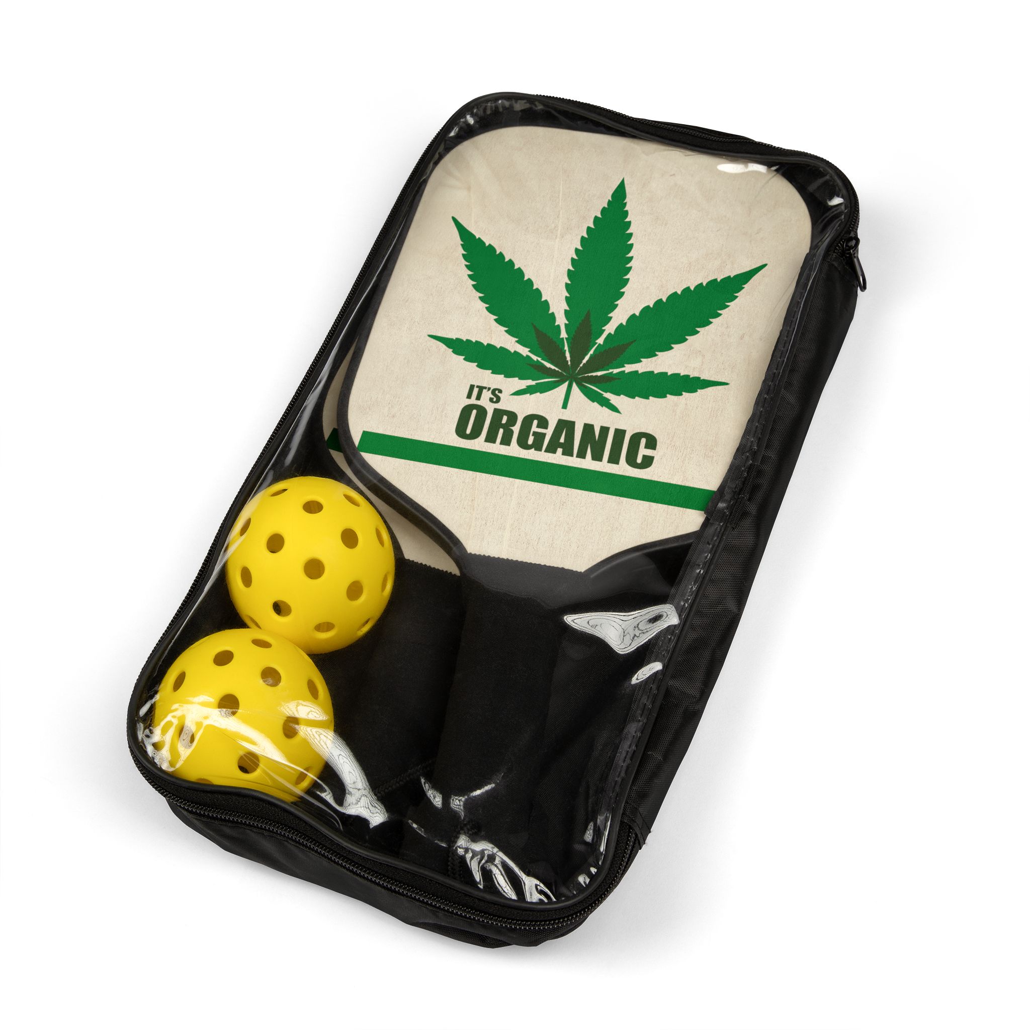 Pickleball Paddle Set – “It’s Organic” Cannabis Leaf Design — изображение 4