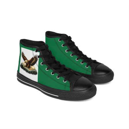 Classic High-Top Sneakers — Green 'Sicilia Independent Republic' Design