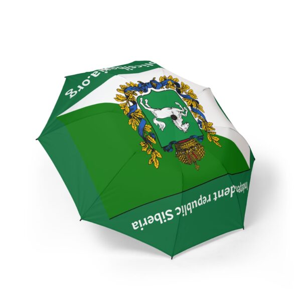 Green Coat of Arms Foldable Umbrella — Semi-Automatic Compact Rain Umbrella with Heraldic Crest