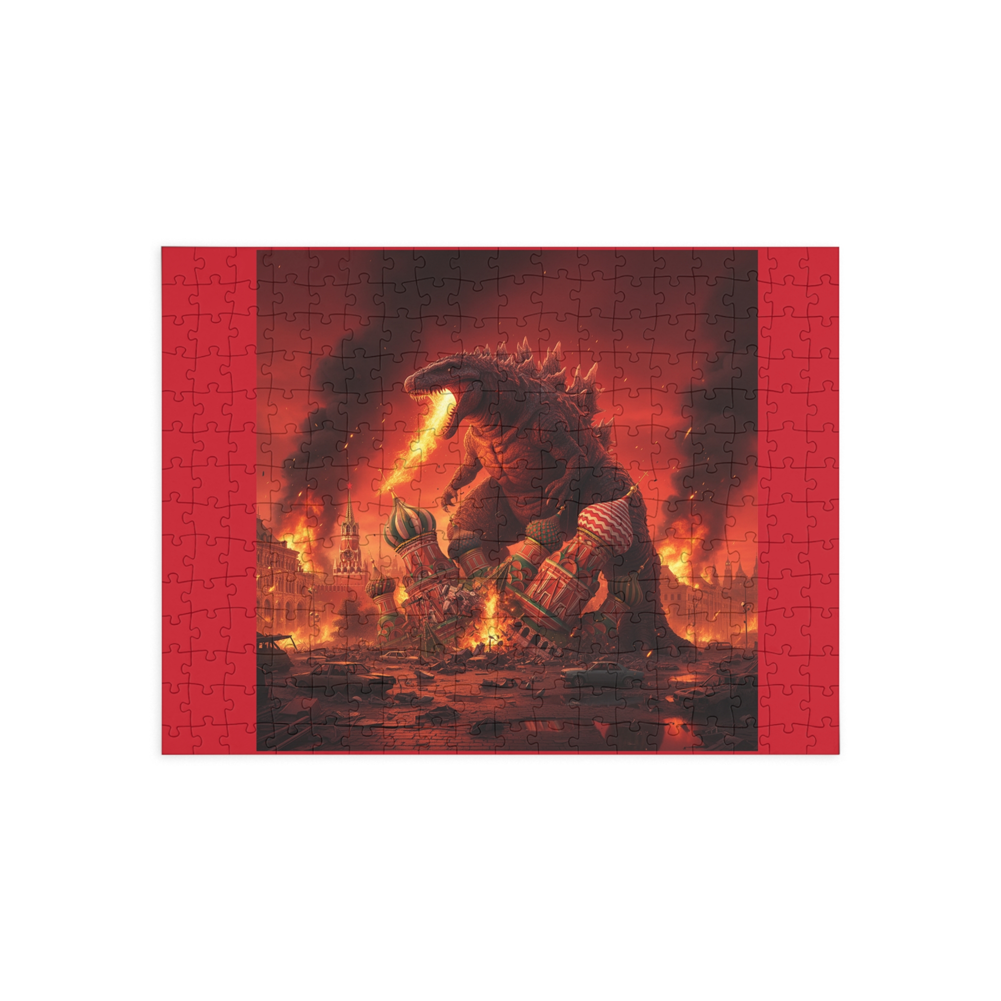 Dinosaur Fire Rampage Jigsaw Puzzle — 96/252/500/1000-Piece Kaiju Puzzle — изображение 10