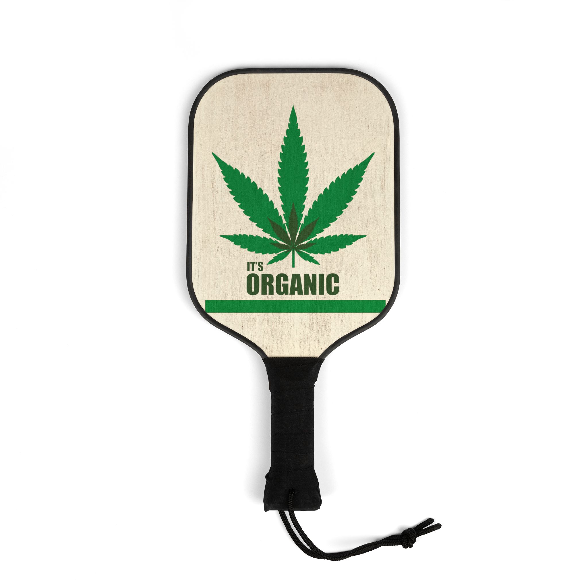 Pickleball Paddle Set – “It’s Organic” Cannabis Leaf Design