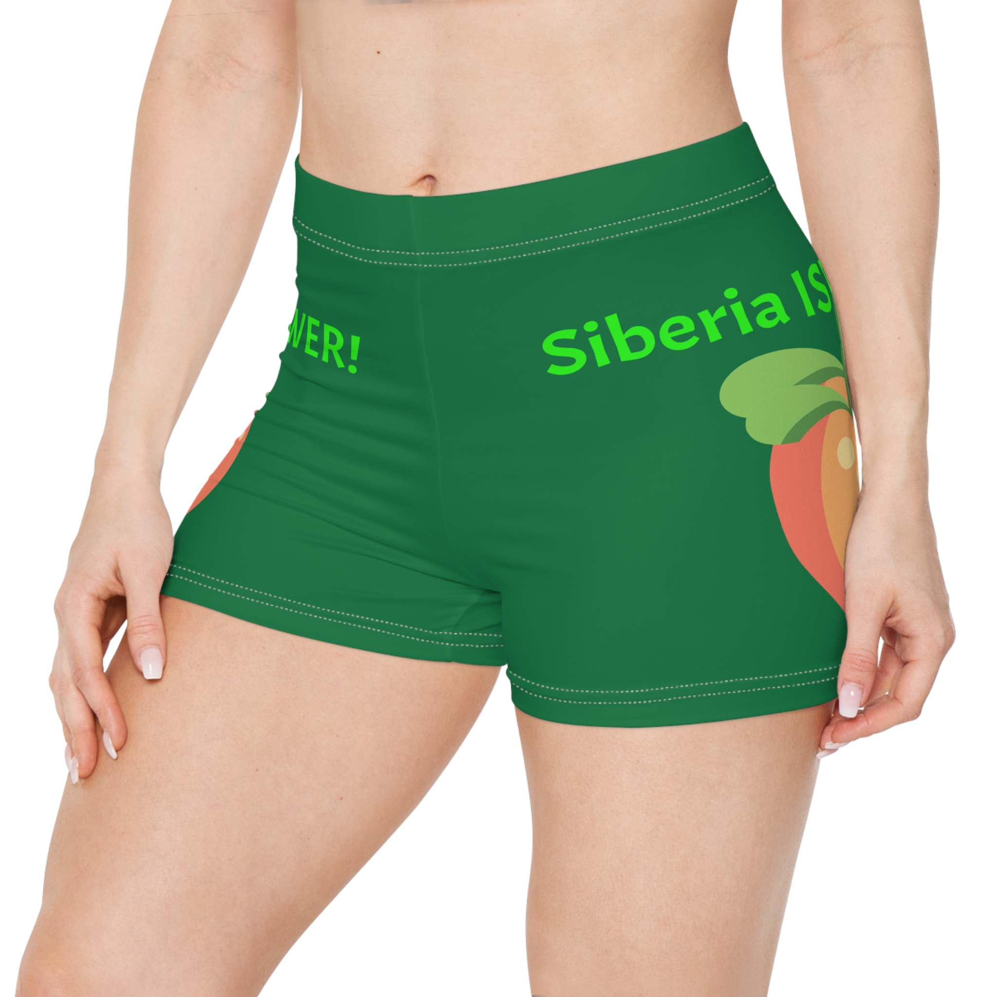 Siberia Is Power! Women's Peach Graphic Shorts — изображение 3