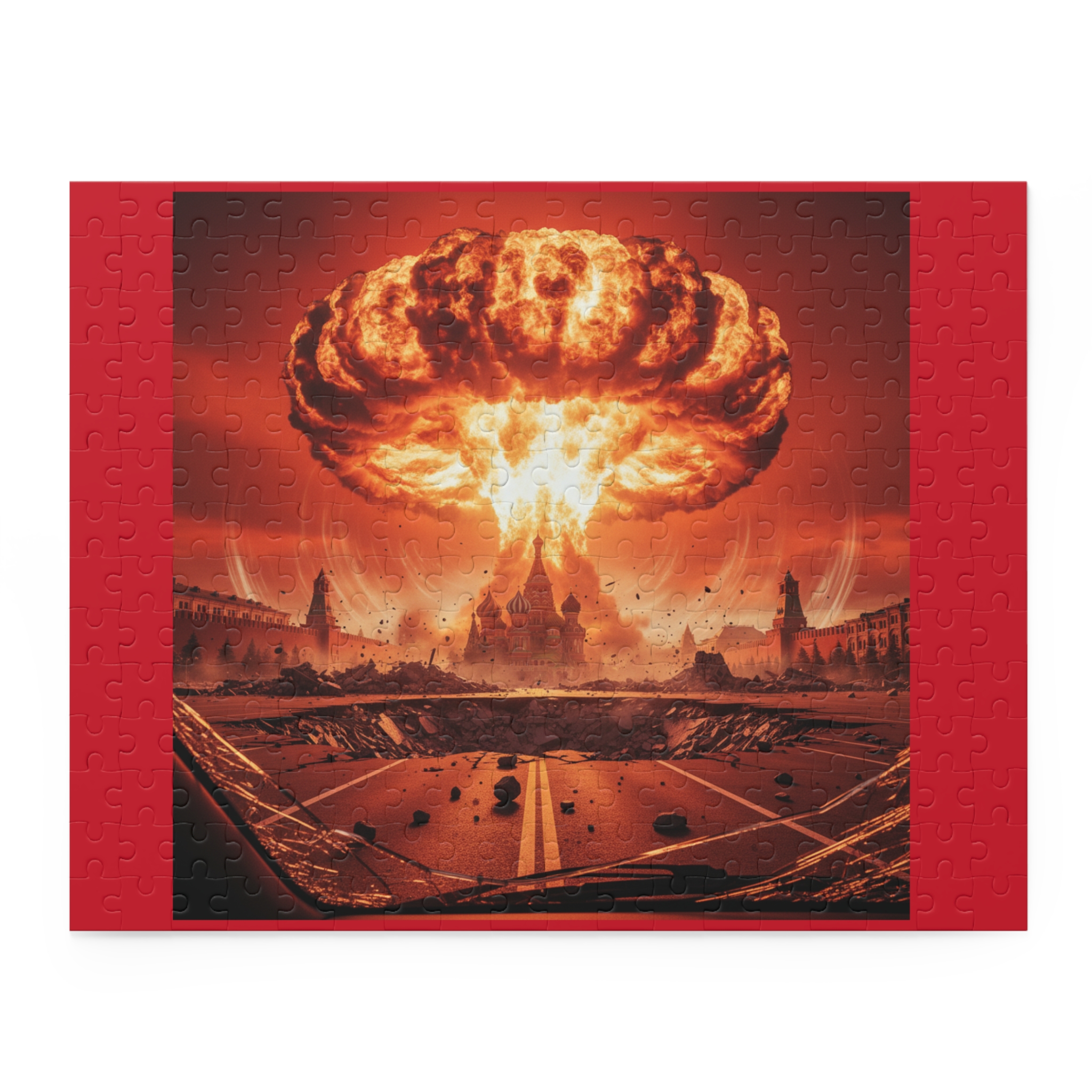Nuclear Mushroom Cloud Jigsaw Puzzle — Apocalyptic 120/252/500-Piece Collectible
