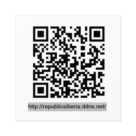 QR Code Square Sticker — Scan to Visit http://republicsiberia.ddns.net/ (Indoor/Outdoor Durable)