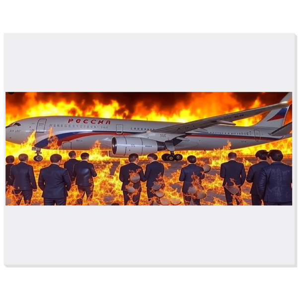 Acrylic Prints Burning Russian President Plane