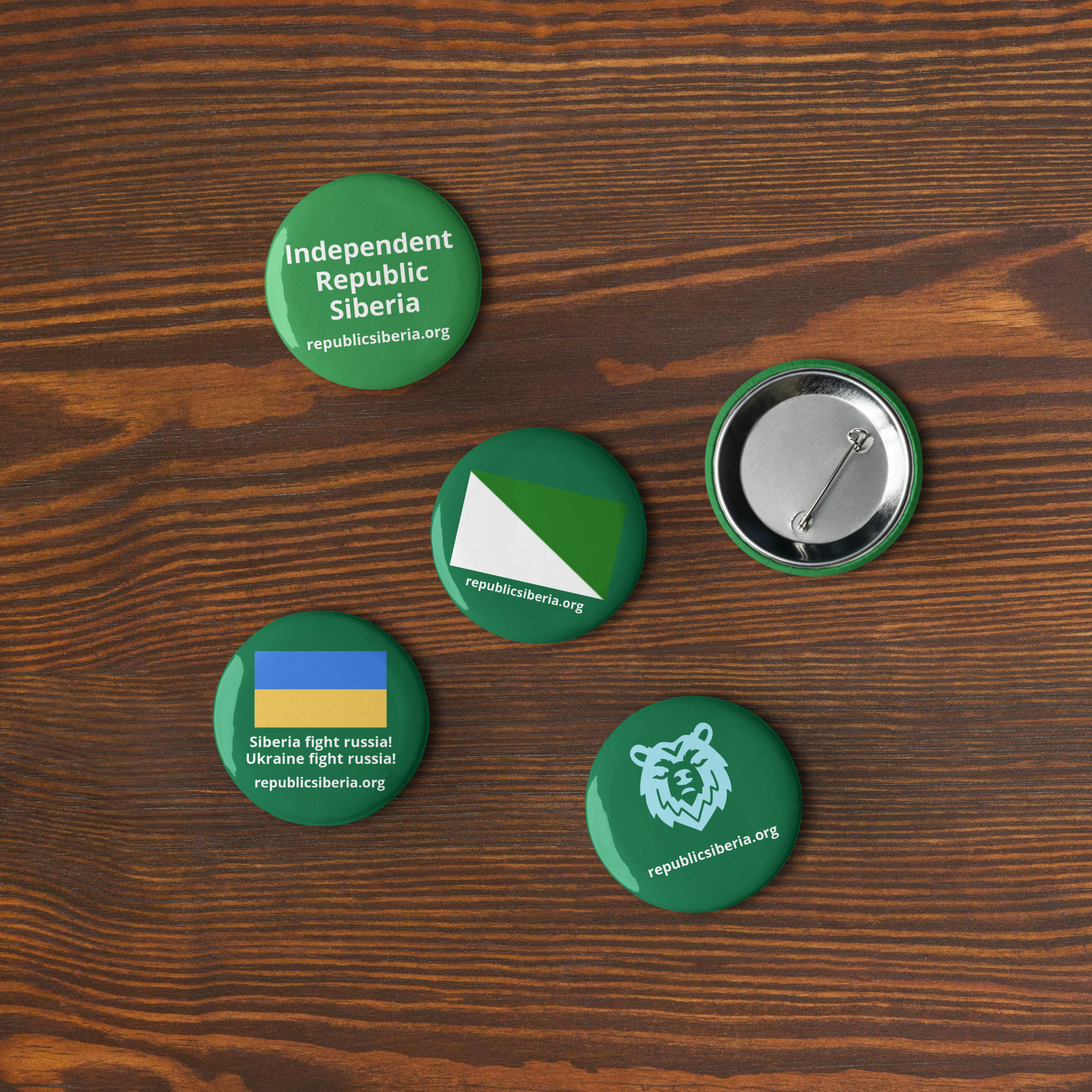 Set of pin buttons