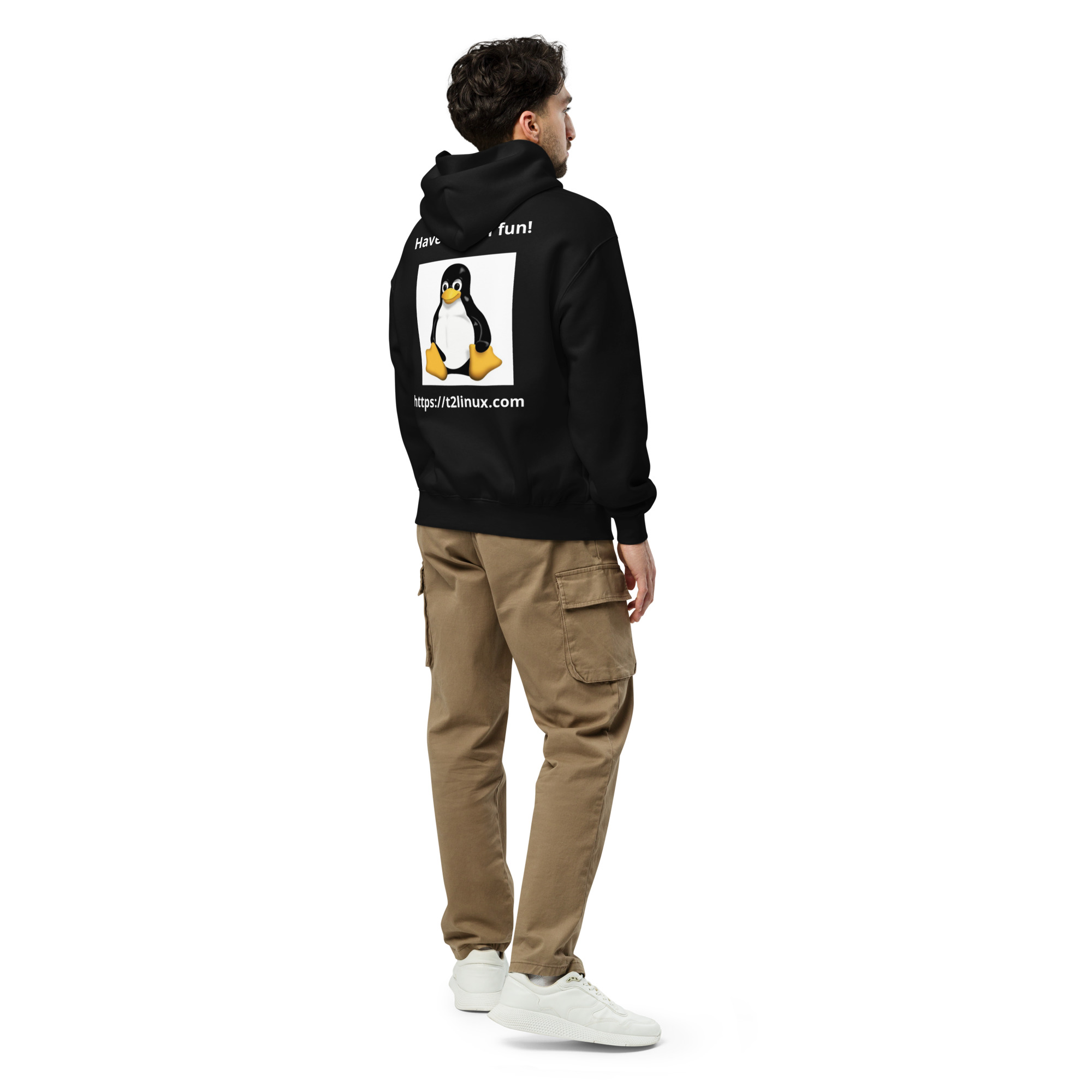 Unisex oversized hoodie T2 Linux Fan — изображение 3
